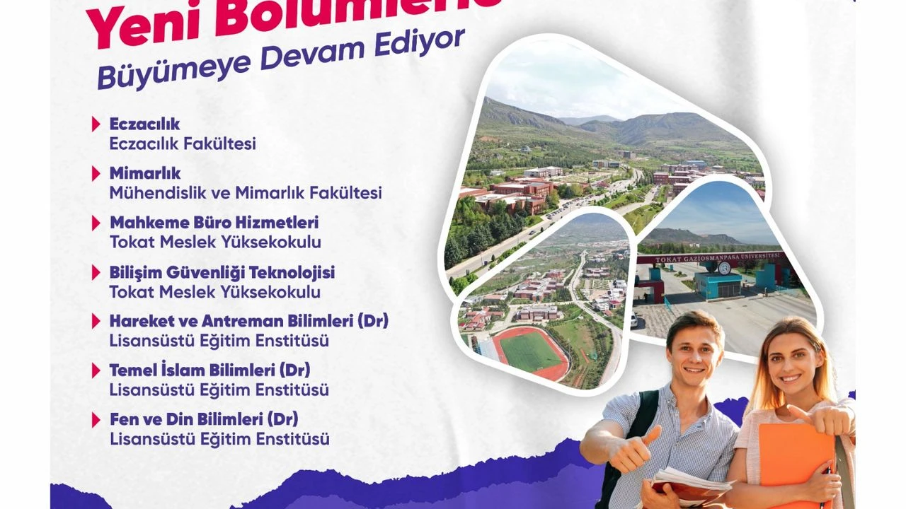 Tokat Gaziosmanpaşa Üniversitesi (TOGÜ) yeni bölümlerle büyümeye devam ediyor